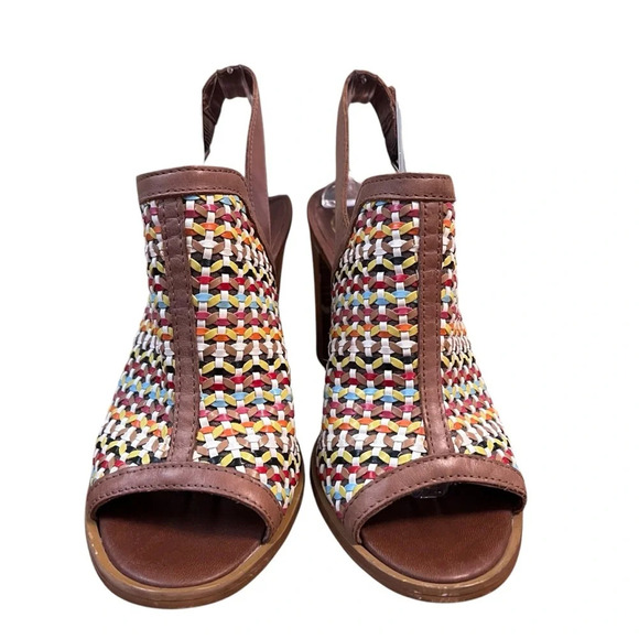 House of Harlow 1960 Teagan Multicolor Woven Leather Heel - Picture 3 of 8